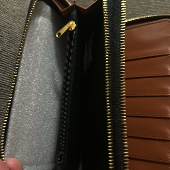 Joy mangano leather double wallet wristlet nwot - Picture 3 of 10